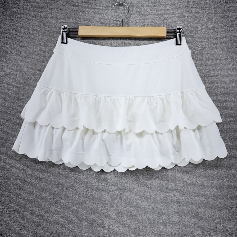 Lilly Pulitzer Luxletic Miesha Skort Women Size Small White UPF 50 Scallop Golf